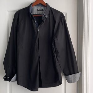 Re camicia men’s black dress shirt
